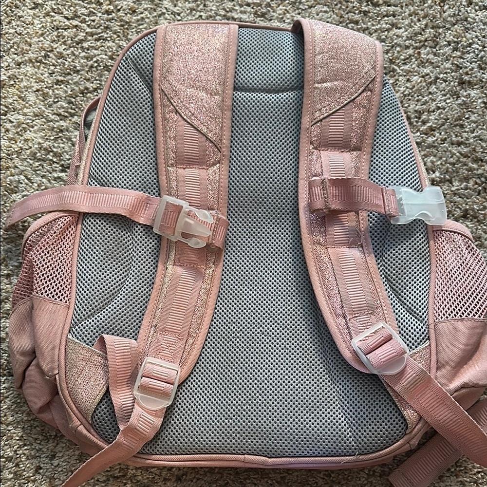 GUC Pottery Barn Kids Rose Gold/Pink Girls Backpack - Picture 3 of 8